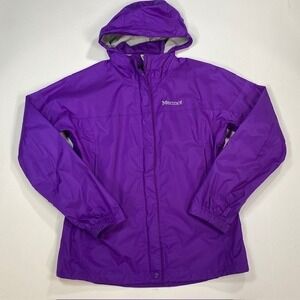 Marmot Purple Hooded Rain Jacket Women's Size S/P Lightweight Outdoor Adventure